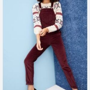 Burgundy Corduroy Overalls